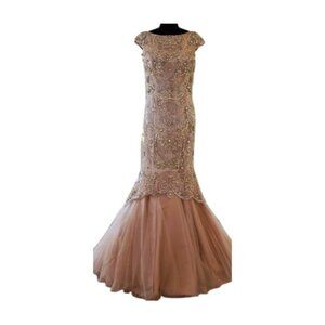 NWT Prom Dress Luxury Designer Wedding Evening Cocktail Party Beaded Runway Gown